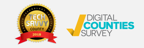 2018 tech savvy county award and digital counties survey award logo