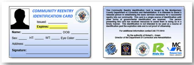 Reentry Services Community Identification Card
