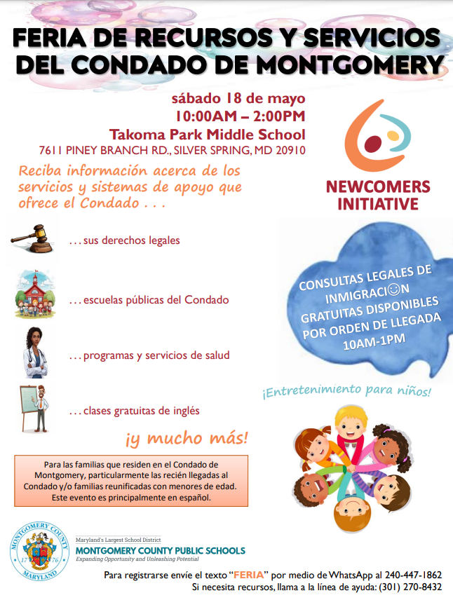 Infográfico de la Feria de Recursos de la Iniciativa Bienvenidos.