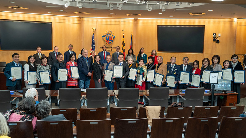 Foto de grupo de la celebración del día coreano estadounidense.