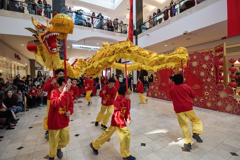 Dragon Dance at the 2025 Lunar New Year celebration at Westfield Montgomery. Credit: Montgomery County, Md. Office of the County Executive.