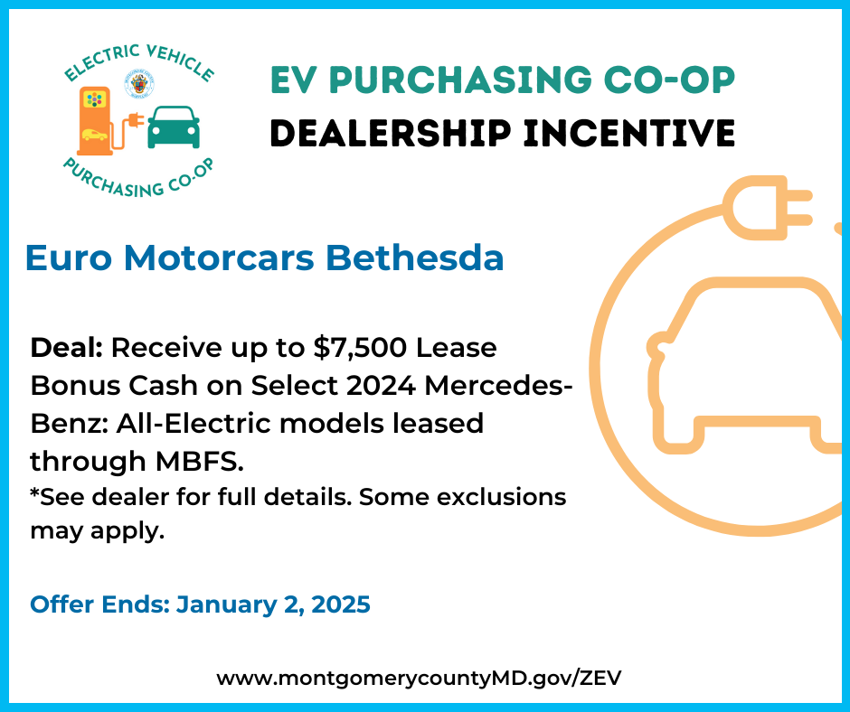 EV Purchasing Co-op Dealership Incentive. Euro Motorcars Bethesda. 