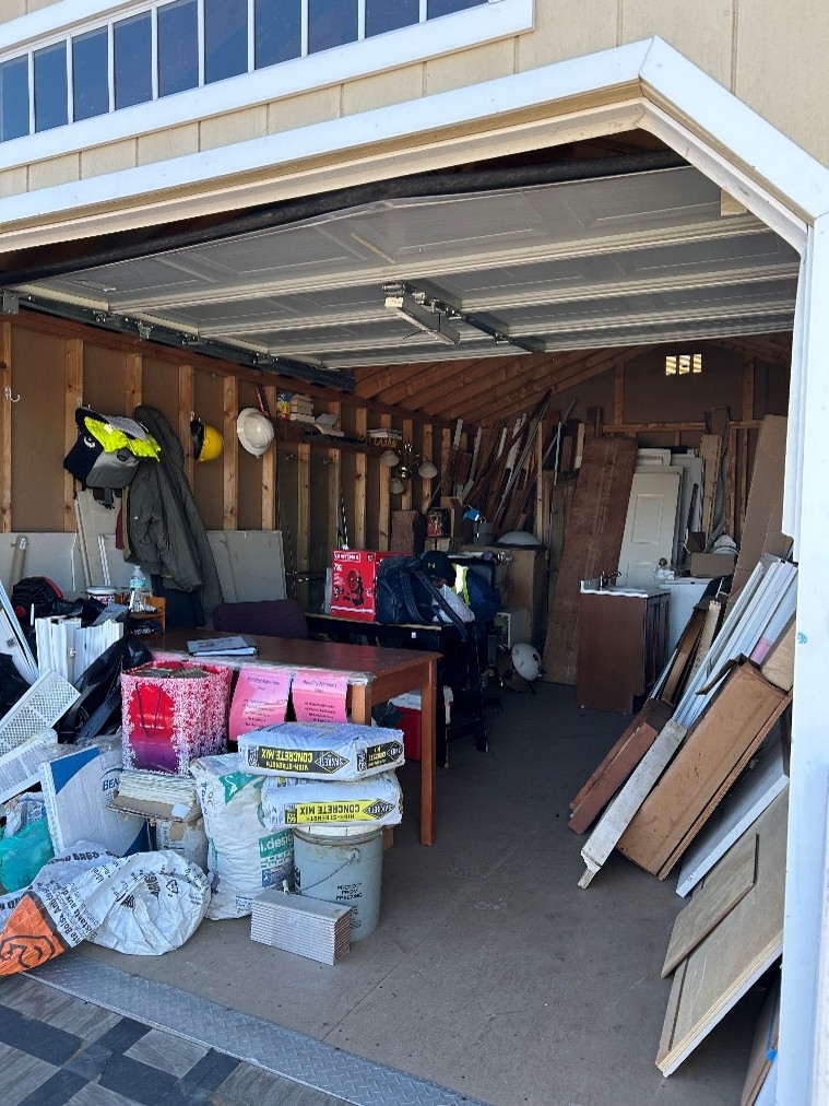 Photo of a variety of construction materials in a storage area