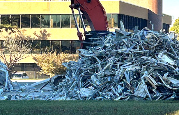Photo of a pile of scrap metal that has been separated for recycling at a construction site in North Bethesda, MD.