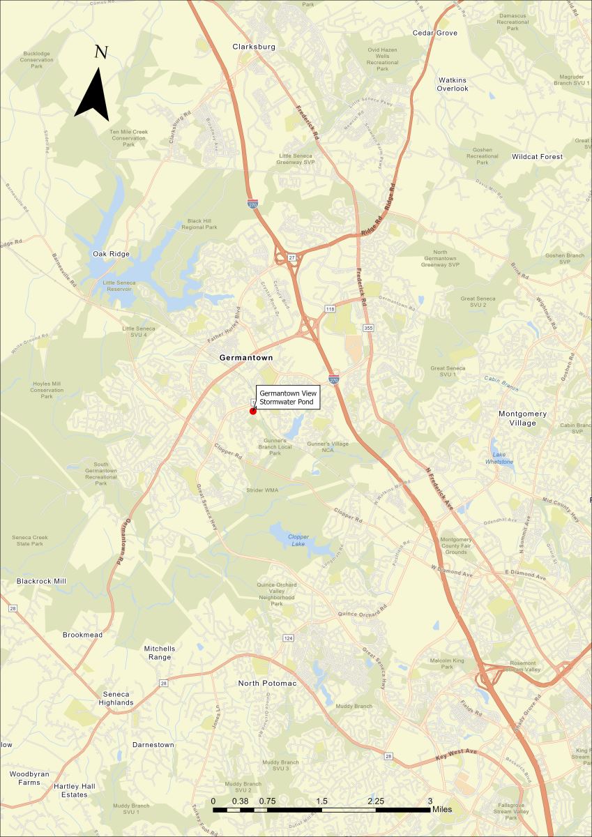Map of Germantown View Pond Retrofit project
