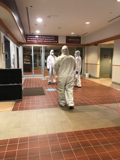 COVID disinfectionat Upcounty Government Center