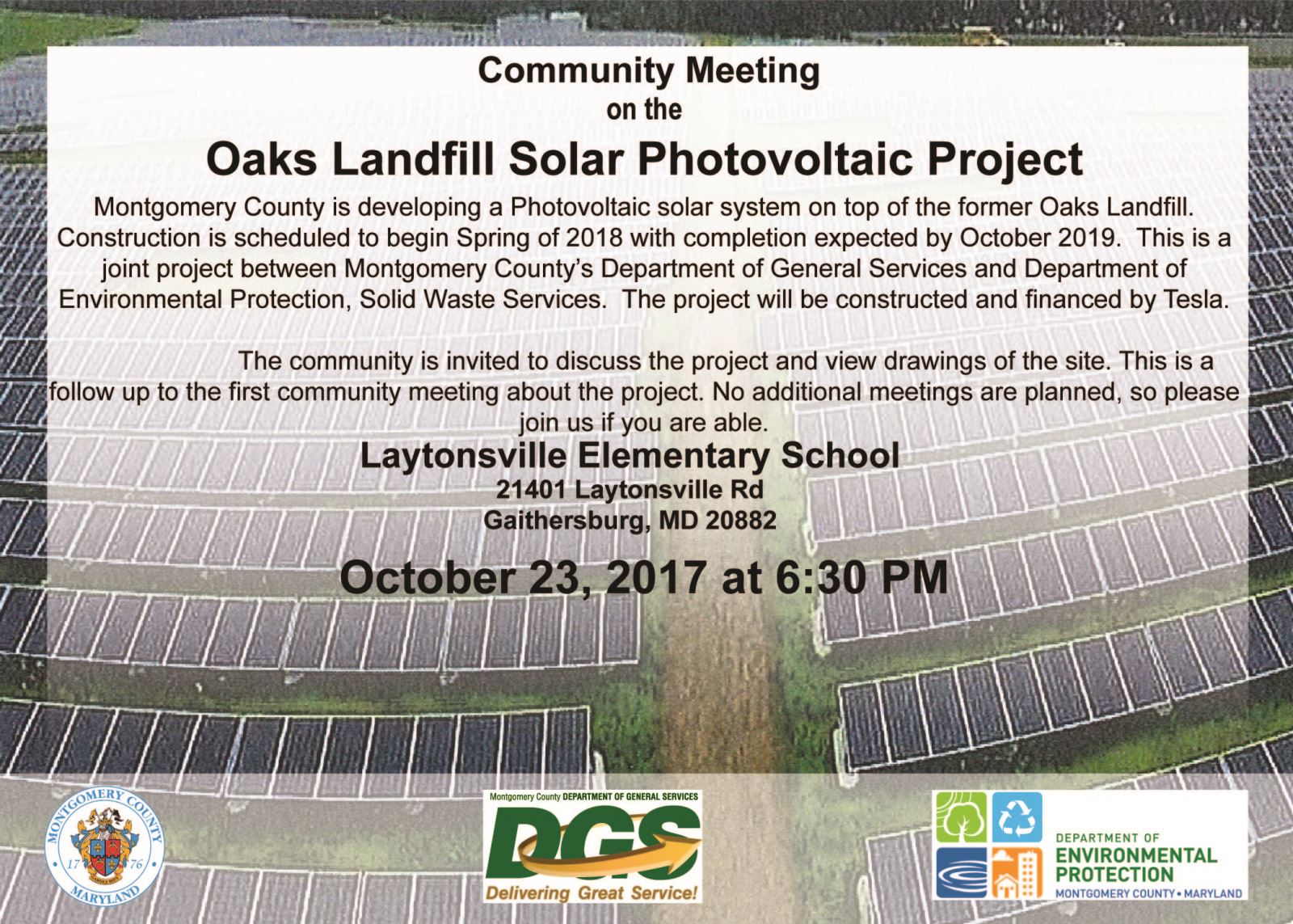 Community Meeting on Oaks Landfill Solar Project