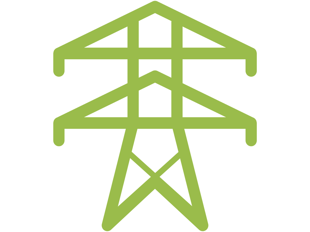 Green power tower icon