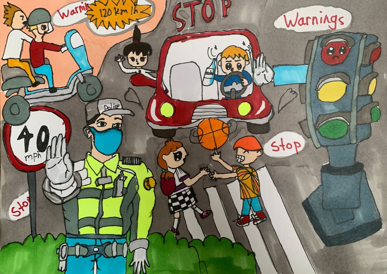 Road Safety Day Poster Drawing Competition / Traffic Rules Drawing / Road  Safety Drawing Easy - YouTube