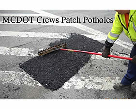 pothole patching work