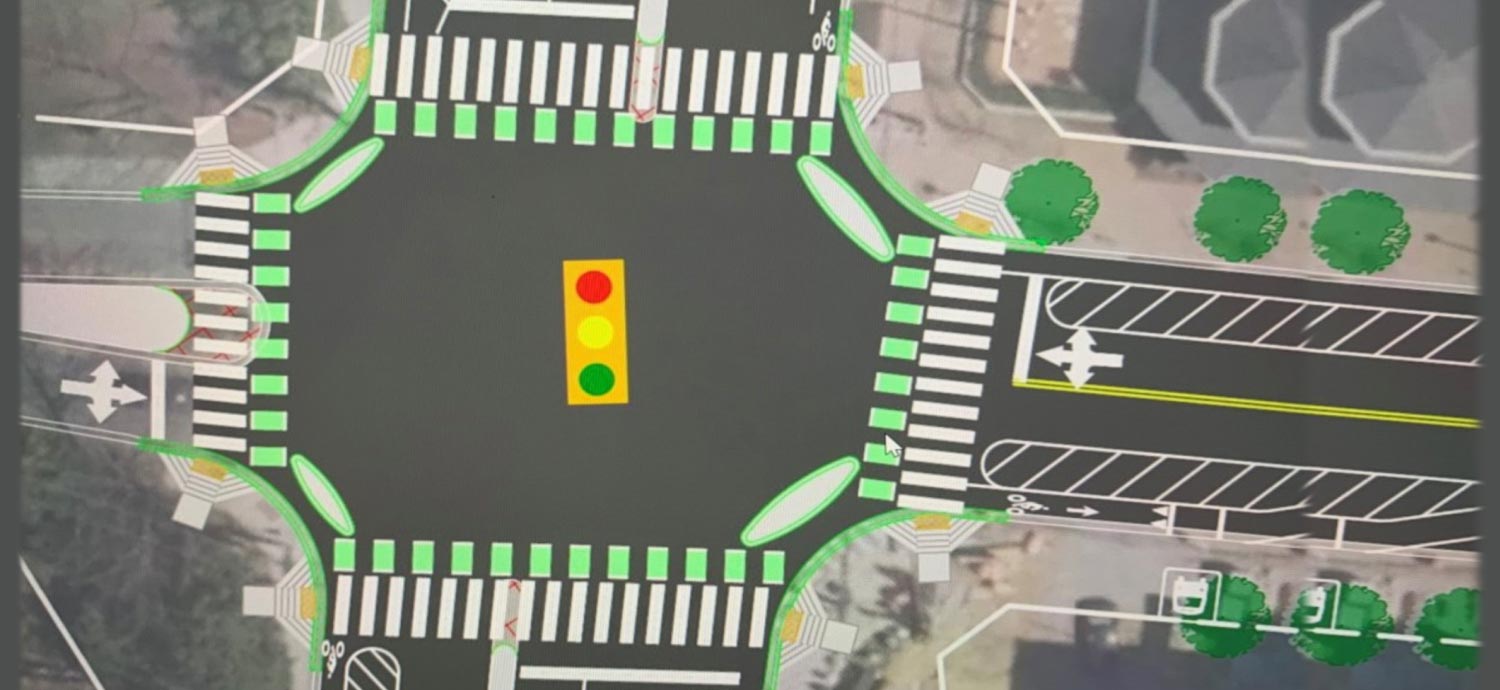 diagram of protected intersection