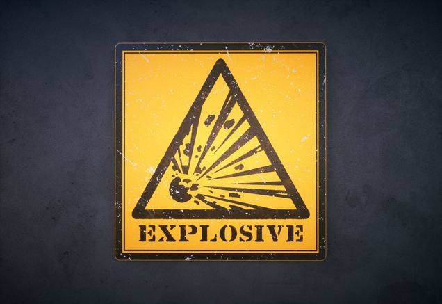 explosives warning sign 