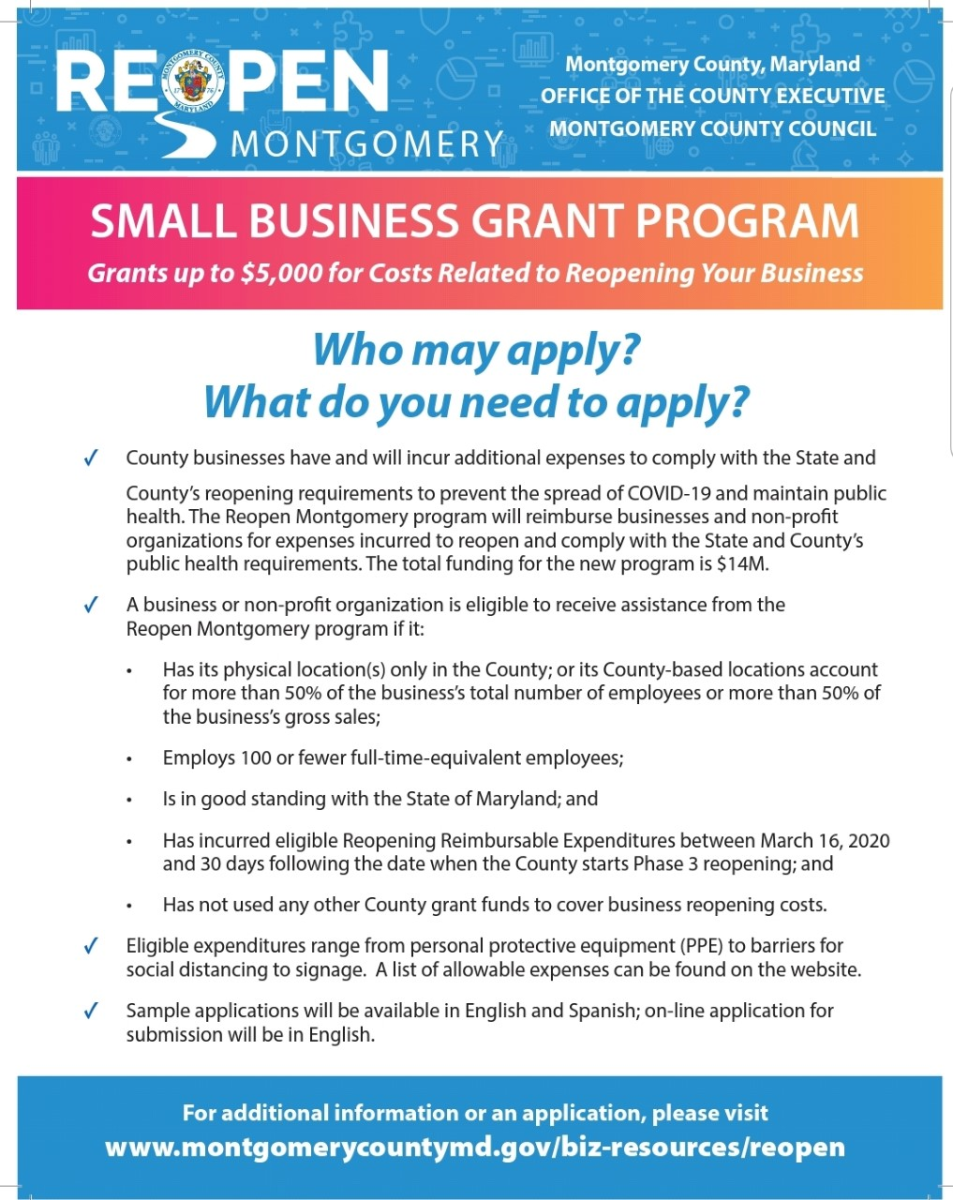 Small Business Grant Program Flyer