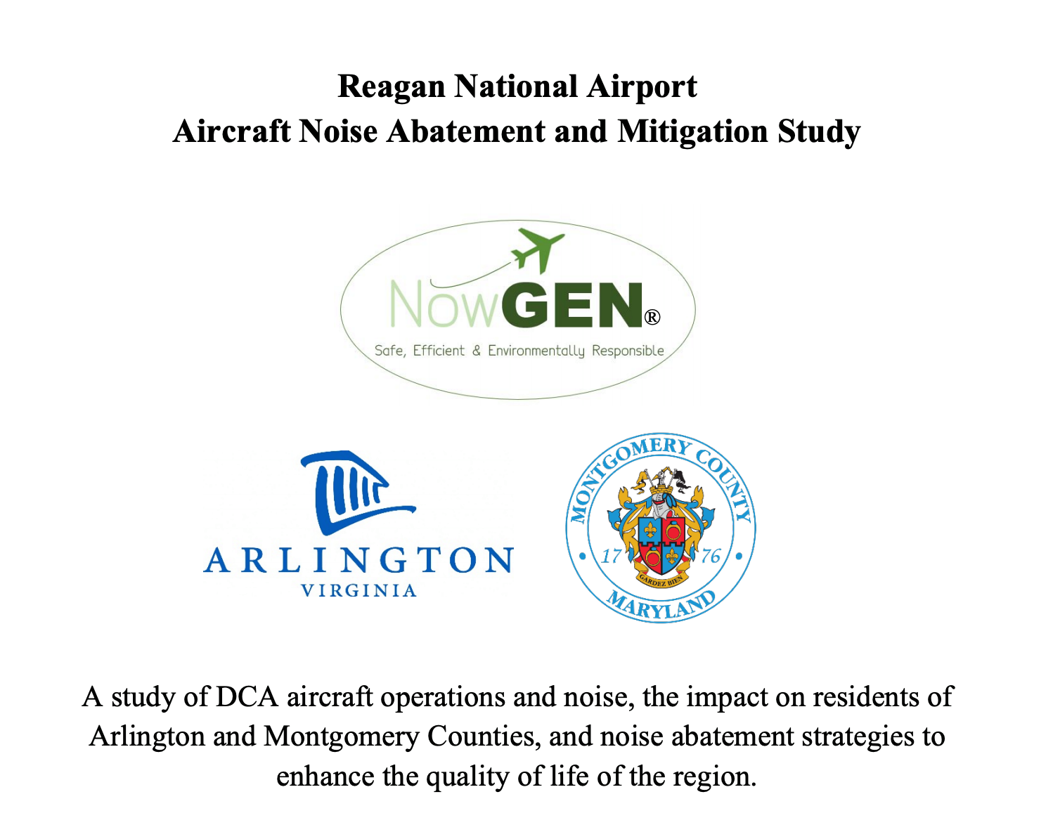 Reagan National Airport Aircraft Noise Abatement and Mitigation Study logo