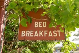 Bed and Breakfast sign covered with live ivy