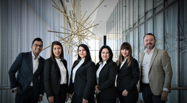 Group of six people in business attire