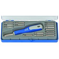 picture of tool box with blue handled tool