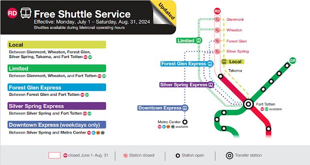 Red Line Metro Station Closures June 1 - Aug. 31