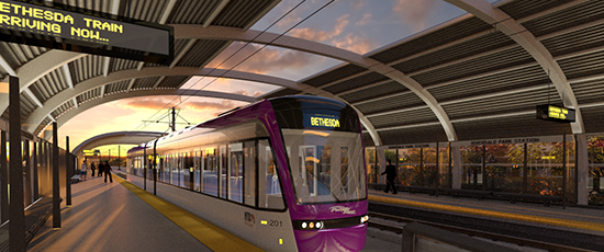 rendering of Purple Line train
