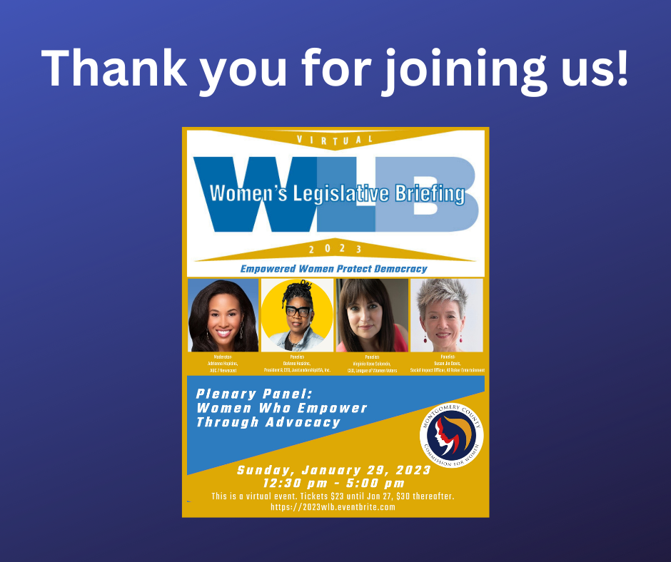 women's Legislative Briefing - Thank you for Joining US