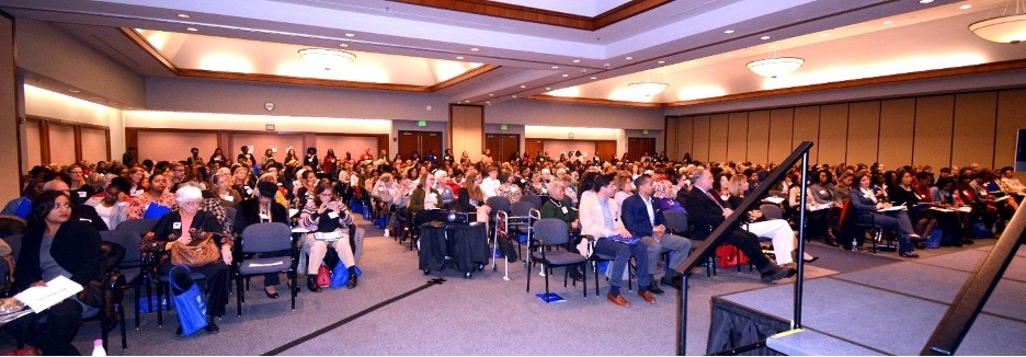 People sitting in an auditorium