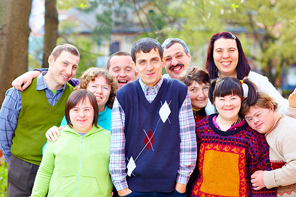 10 persons who have a developmental or intellectual disability in an outdoors setting