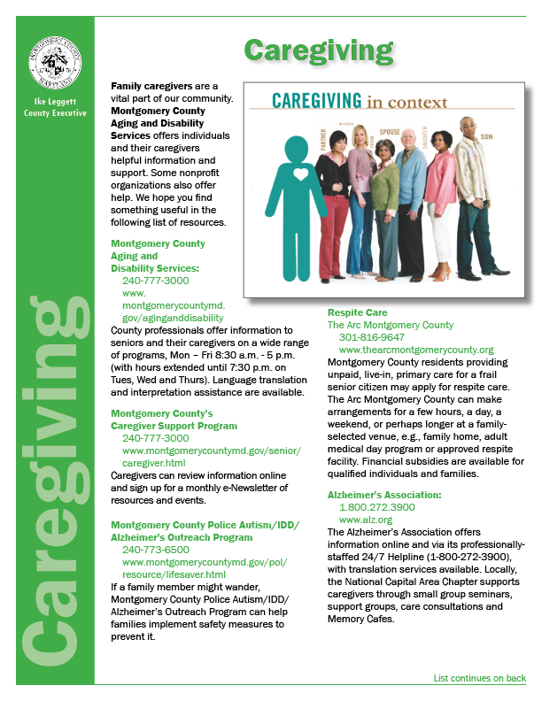 Caregiver brochure cover