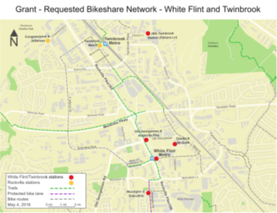 bikeshare stations at white flint and twinbrook