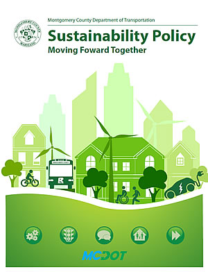 MCDOT Sustainability Policy document coverpage and graphic