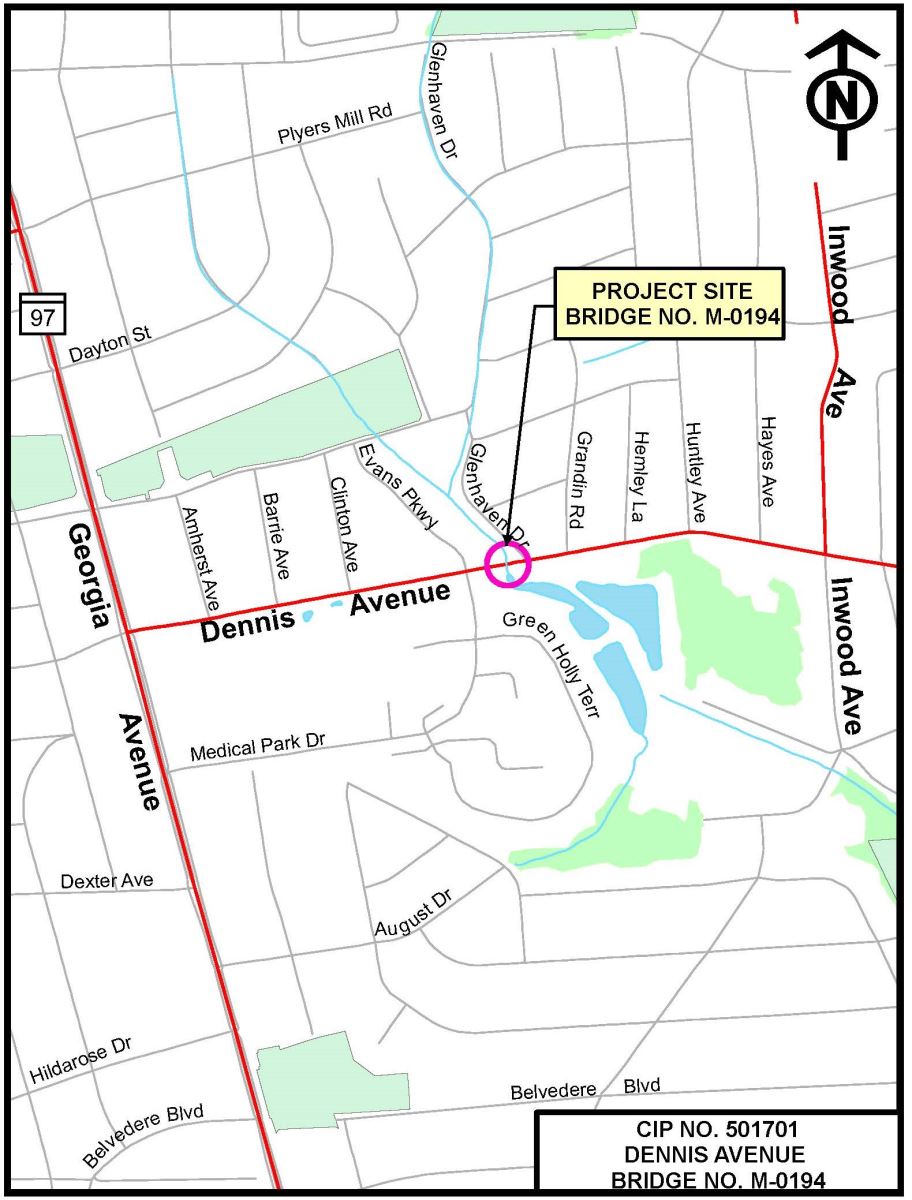 Dennis Avenue Road Bridge Map