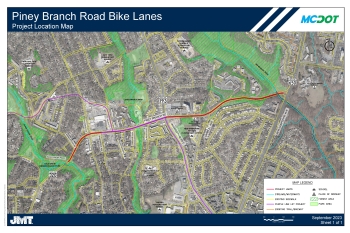 Piney Branch Rd Bike Lanes Project Map