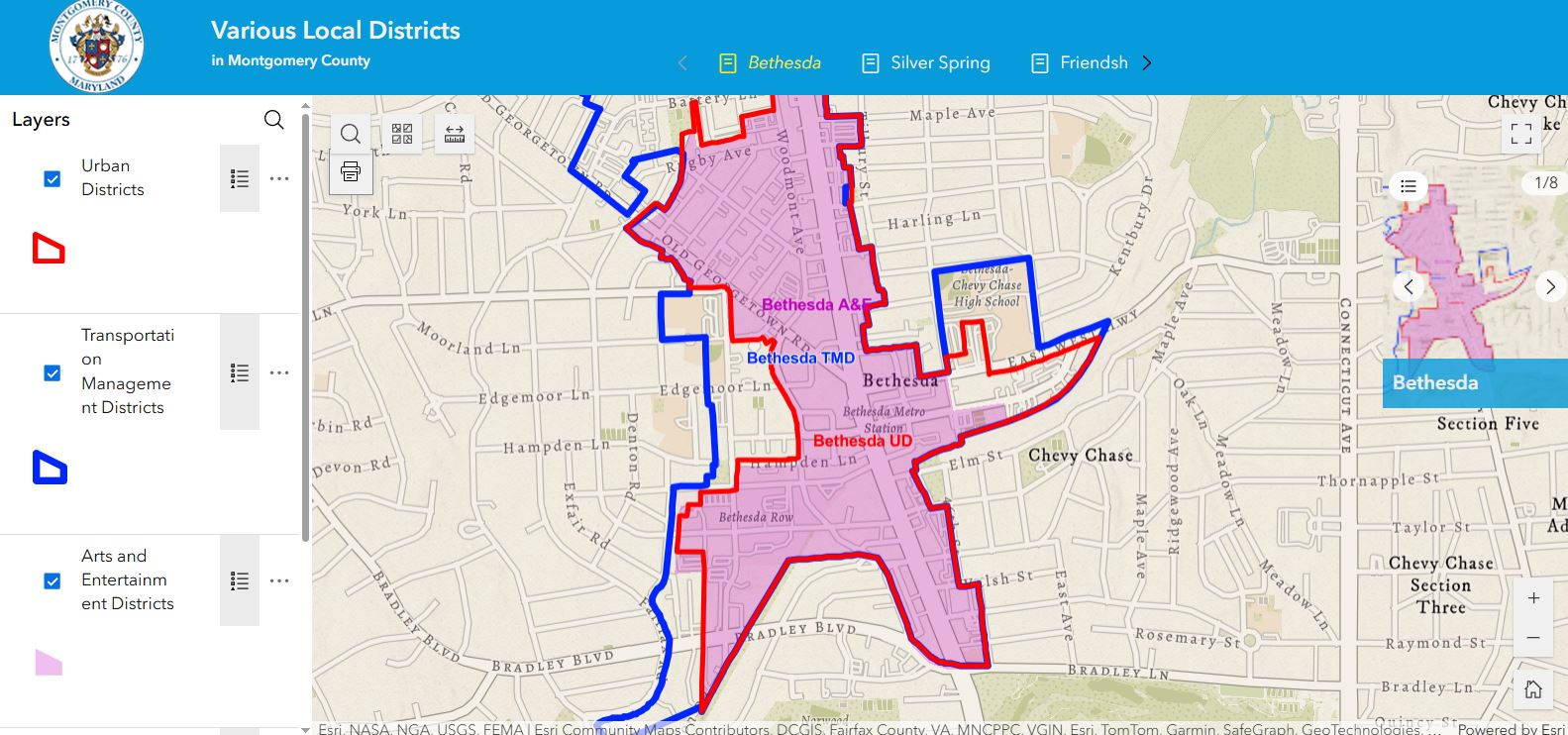 screenshot of Local Districts Map Viewer - visit viewer