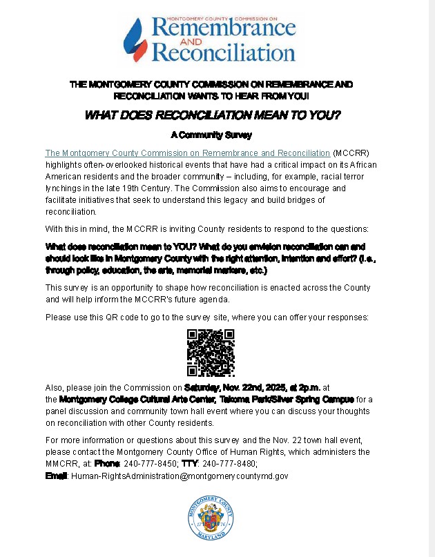 Remembrance and Reconciliation Month events Flyer