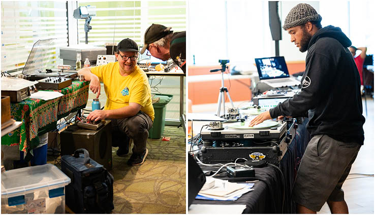 people and turntables