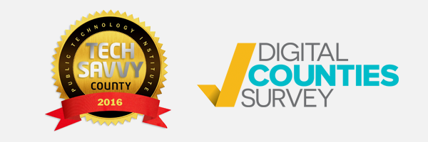 2016 tech savvy county award and digital counties survey award logo