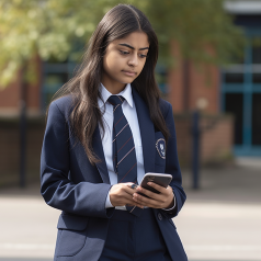 teenager using a mobile phone