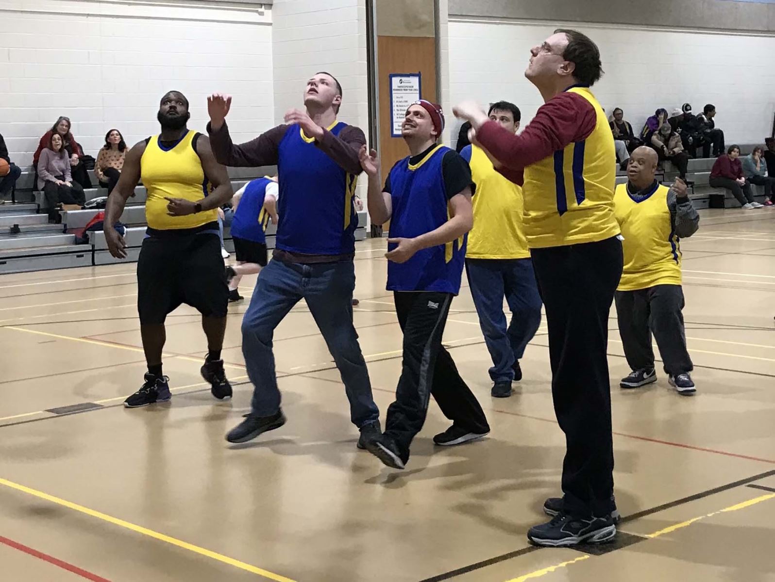 TR participants playing basketball