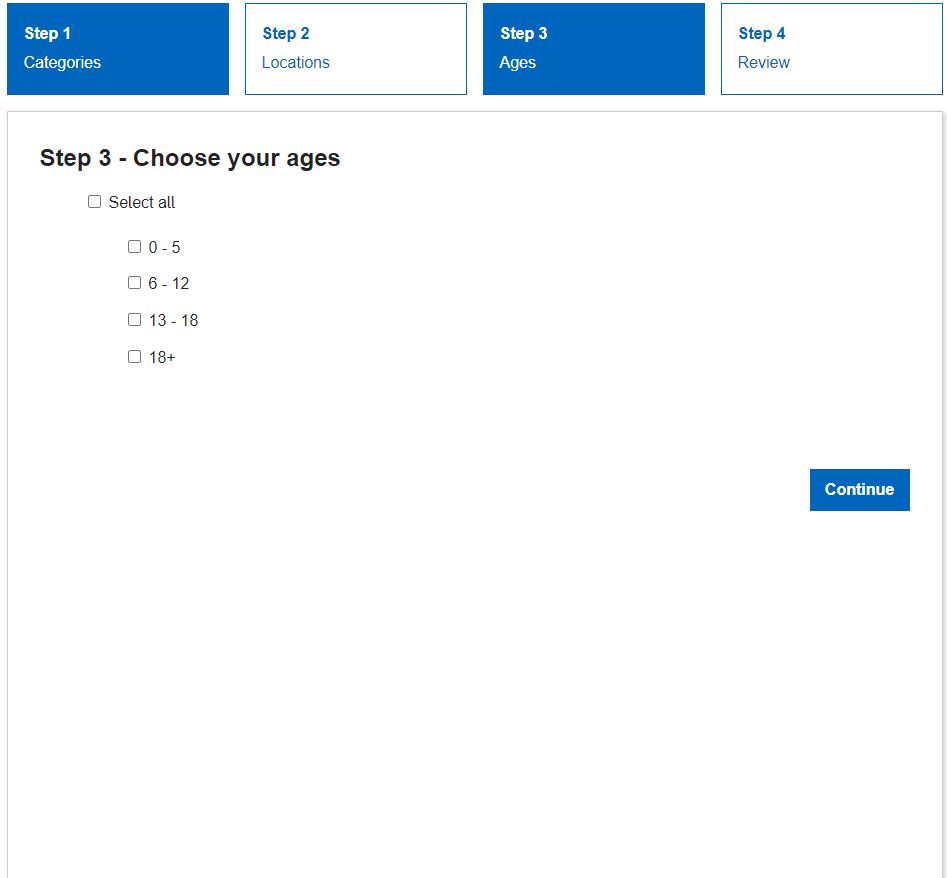 Step 3-Choose Your Preferred Locations & Age Groups