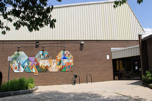 Mural next to main entrance