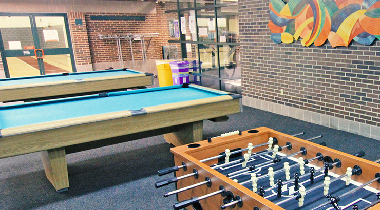 pool and foosball tables
