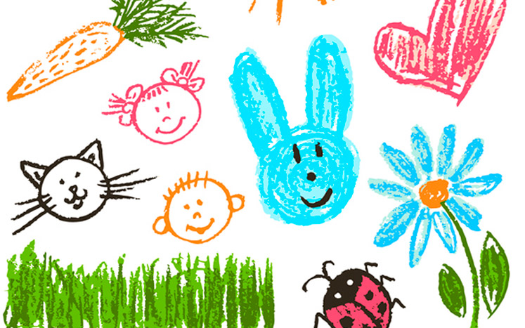 kid's colorful drawings & doodles