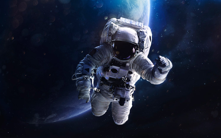 astronaut wandering in space