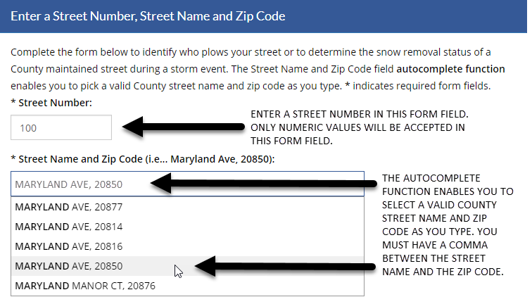 Street address form.